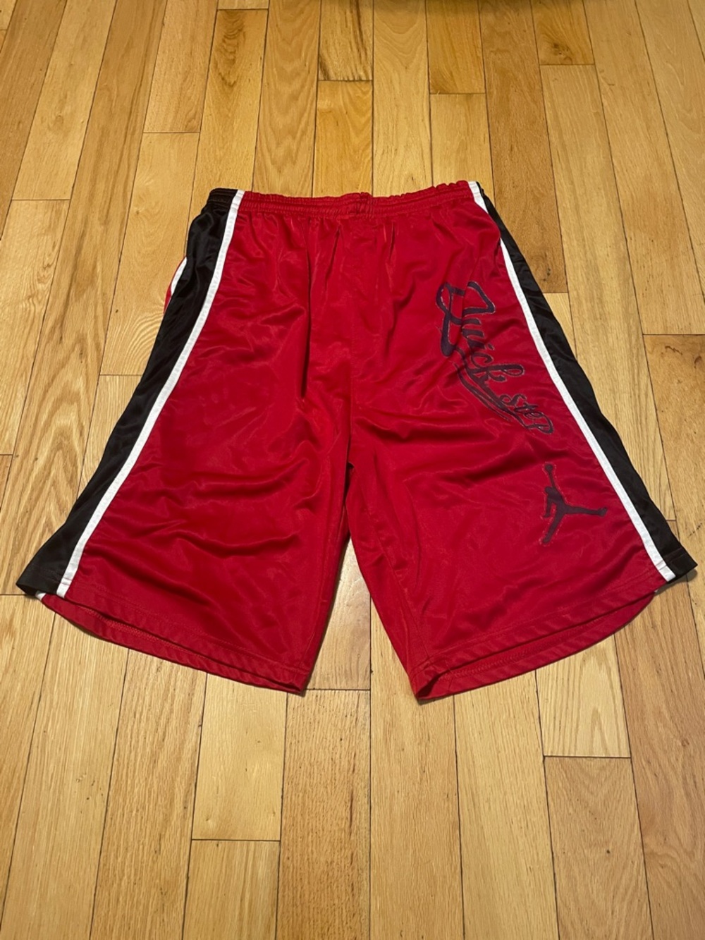 Jordan Red Basketball Shorts with Black & White Accents